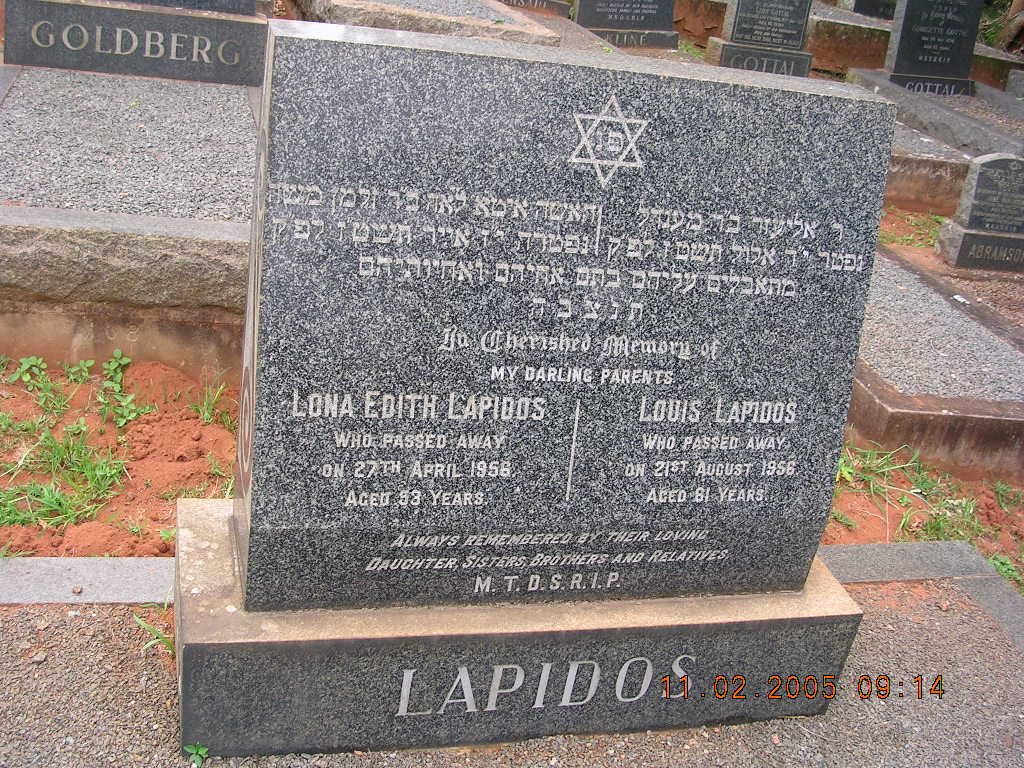 LAPIDOS Louis -1956 &amp; Lona  Edith -1956