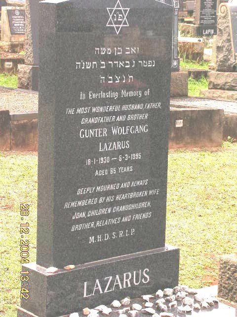 LAZARUS Gunter Wolfgang 1930-1995