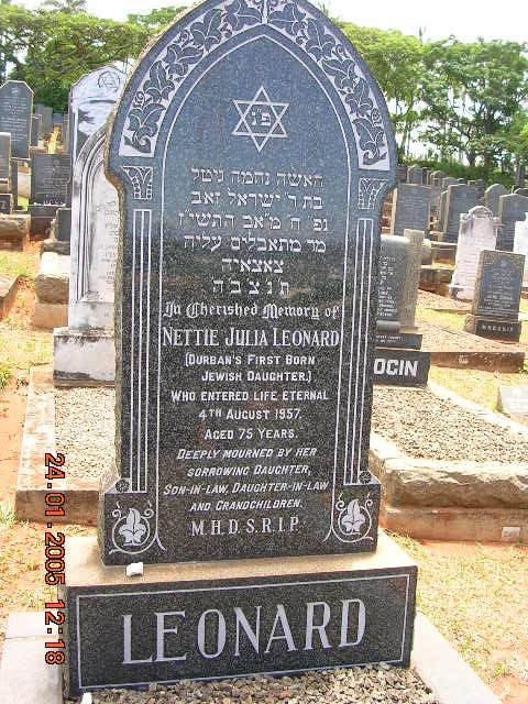 LEONARD Nettie Julia -1957