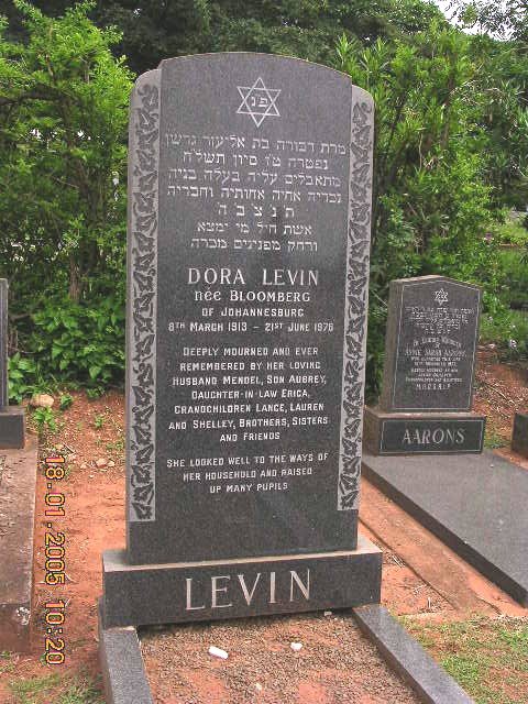 LEVIN Dora nee BLOOMBERG 1913-1976