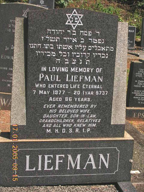LIEFMAN Paul -1977