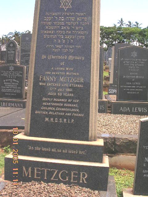 METZGER Fanny -1961