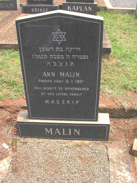 MALIN Ann -1987