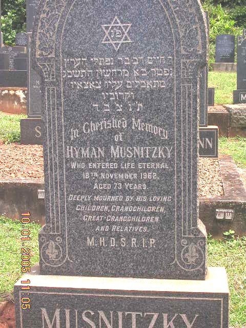 MUSNITZKY Hyman -1962