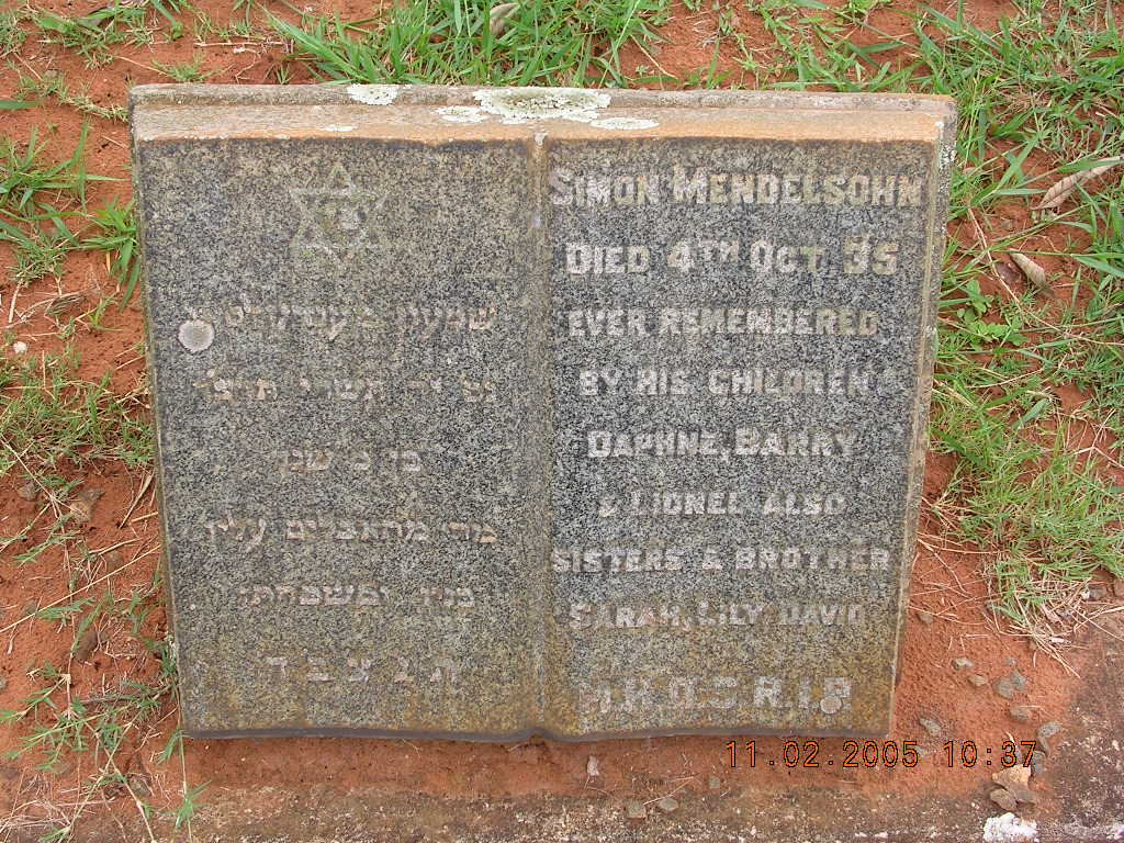MENDELSOHN Simon -1935