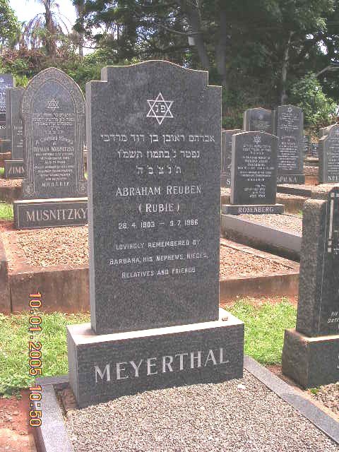 MEYERTHAL Abraham Reuben 1903-1986