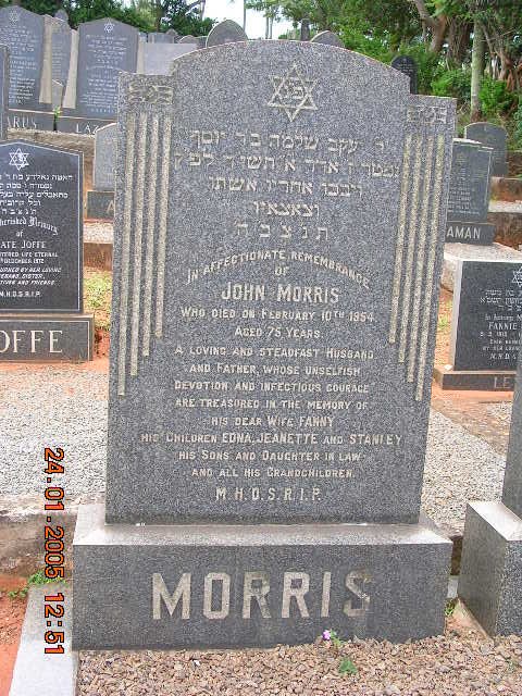 MORRIS John -1954 &amp; Fanny -1959