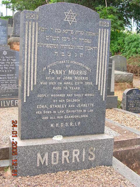 MORRIS John -1954 &amp; Fanny -1959