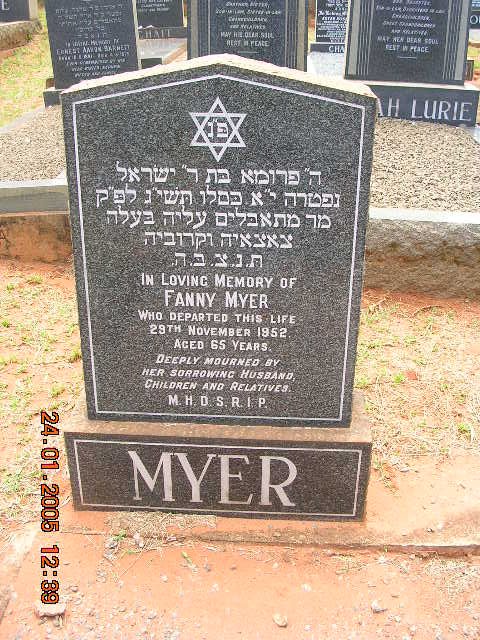 MYER Charles -1957 &amp; Fanny -1952