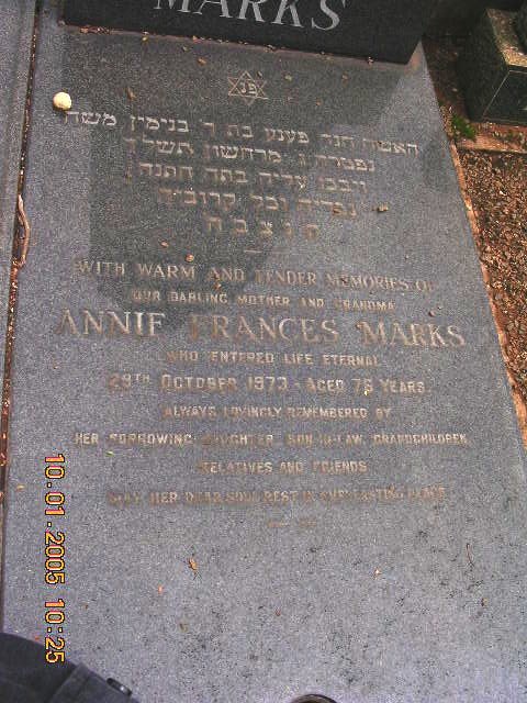MARKS Annie Frances -1973