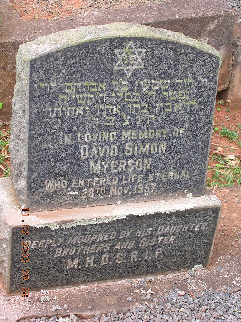 MYERSON David Simon -1957