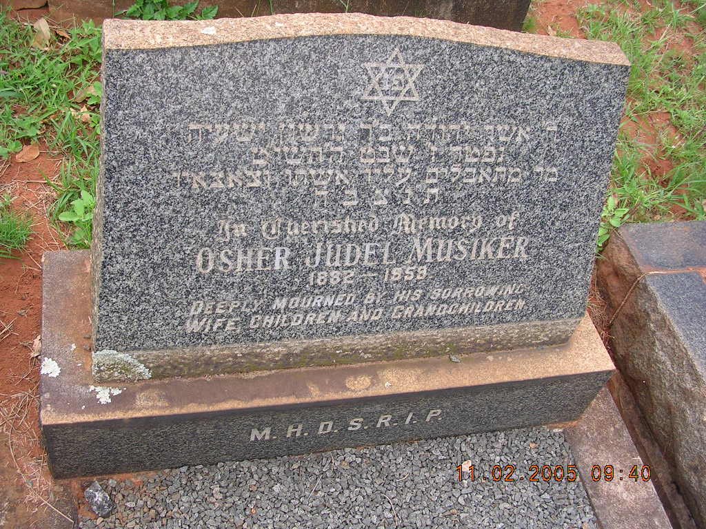 MUSIKER Osher Judel 1882-1959