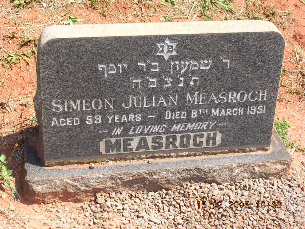 MEASROCH Simeon Julian -1951