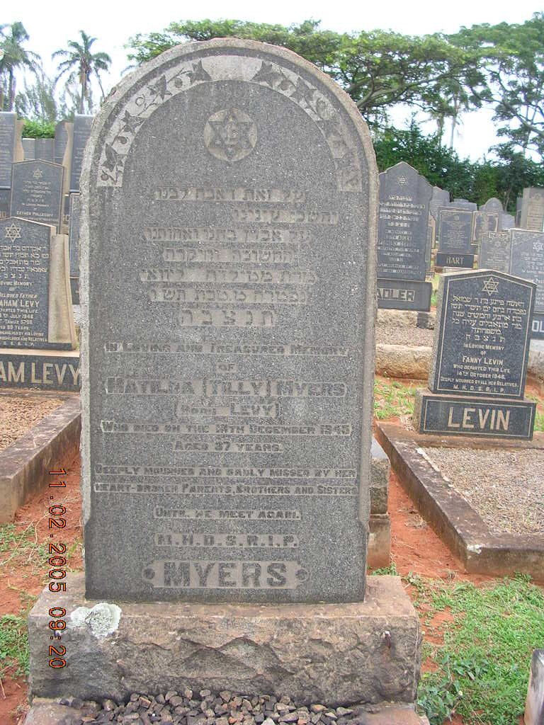 MYERS Matilda nee LEVY -1945
