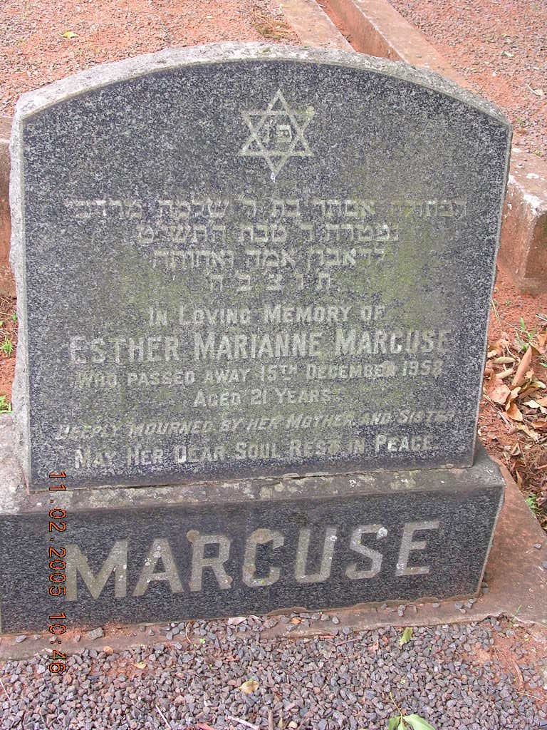 MARCUSE Esther Marianne -1958