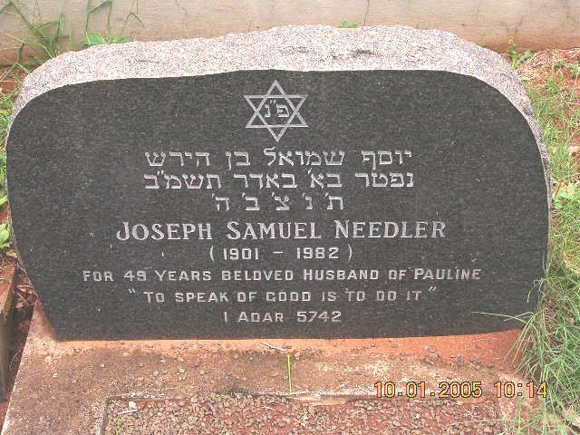 NEEDLER Joseph Samuel 1901-1982