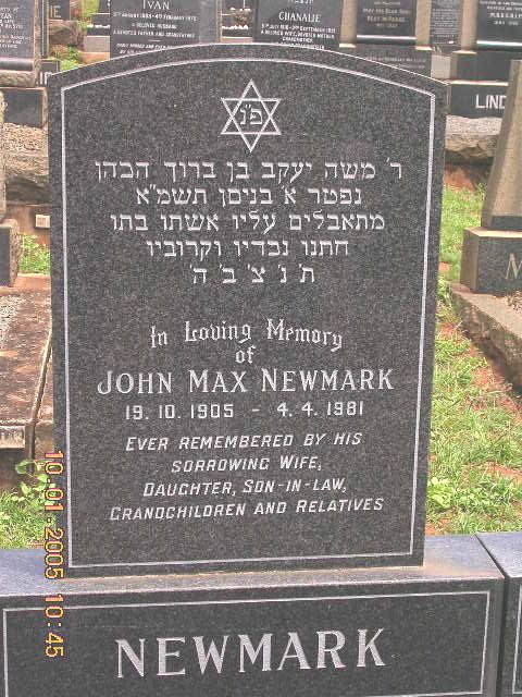 NEWMARK John Max 1905-1981