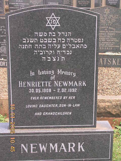 NEWMARK Henriette 1908-1992