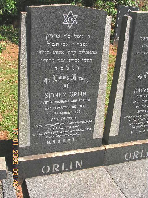 ORLIN Sidney -1970 &amp; Rachel -1977