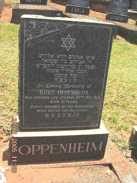 OPPENHEIM Kurt -1958