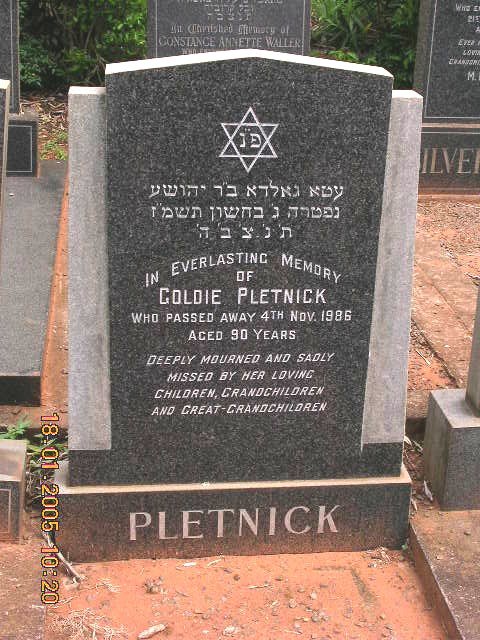 PLETNICK Goldie -1986
