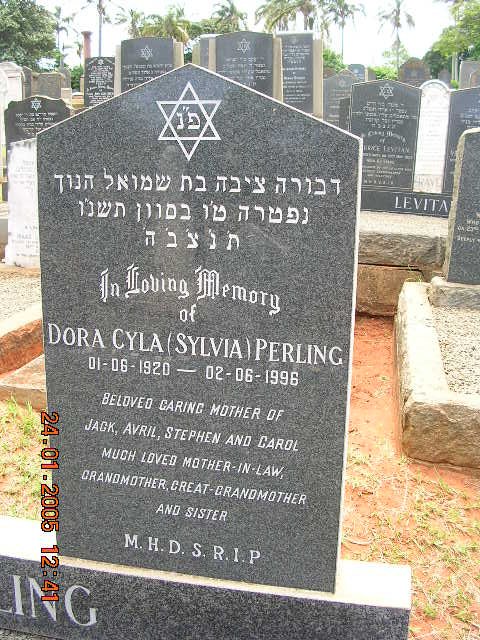 PERLING Morris Harry 1924-1993 &amp; Dora Cyla 1920-1996