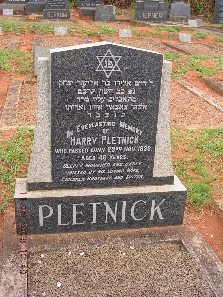 PLETNICK Harry -1938
