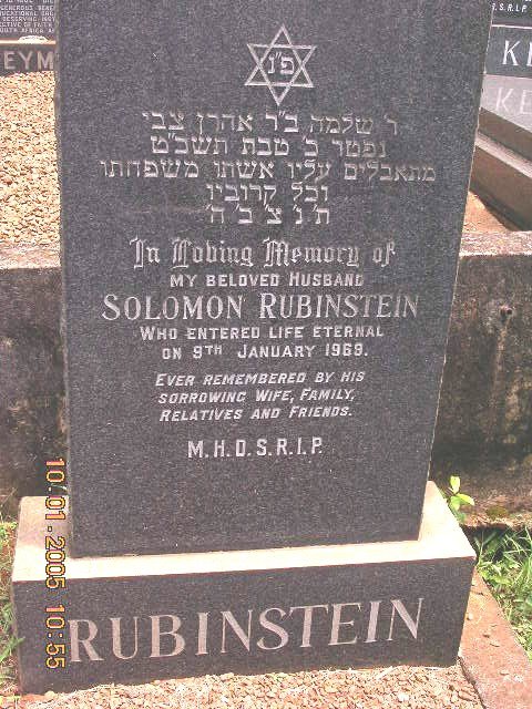 RUBINSTEIN Solomon -1969