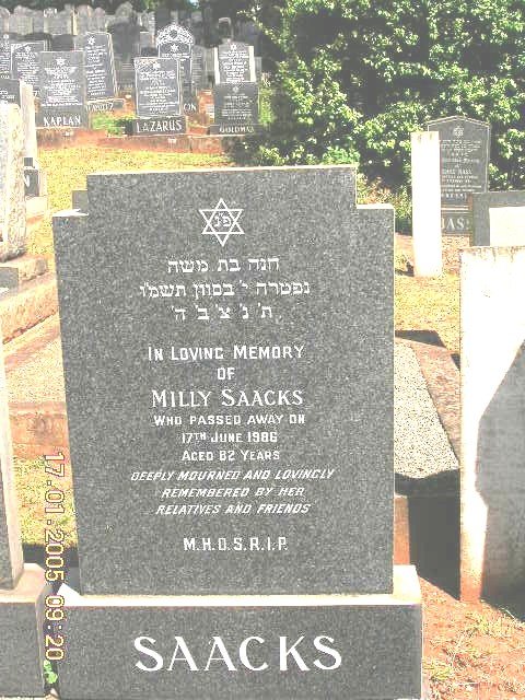 SAACKS Milly  -198?