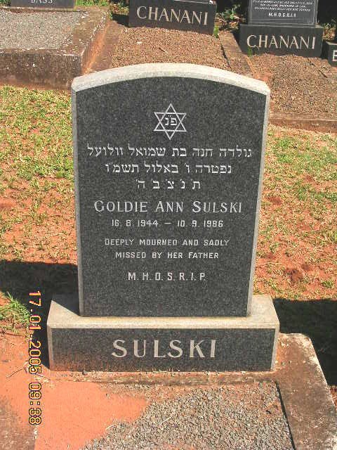SULSKI Goldie Ann 1944-1986