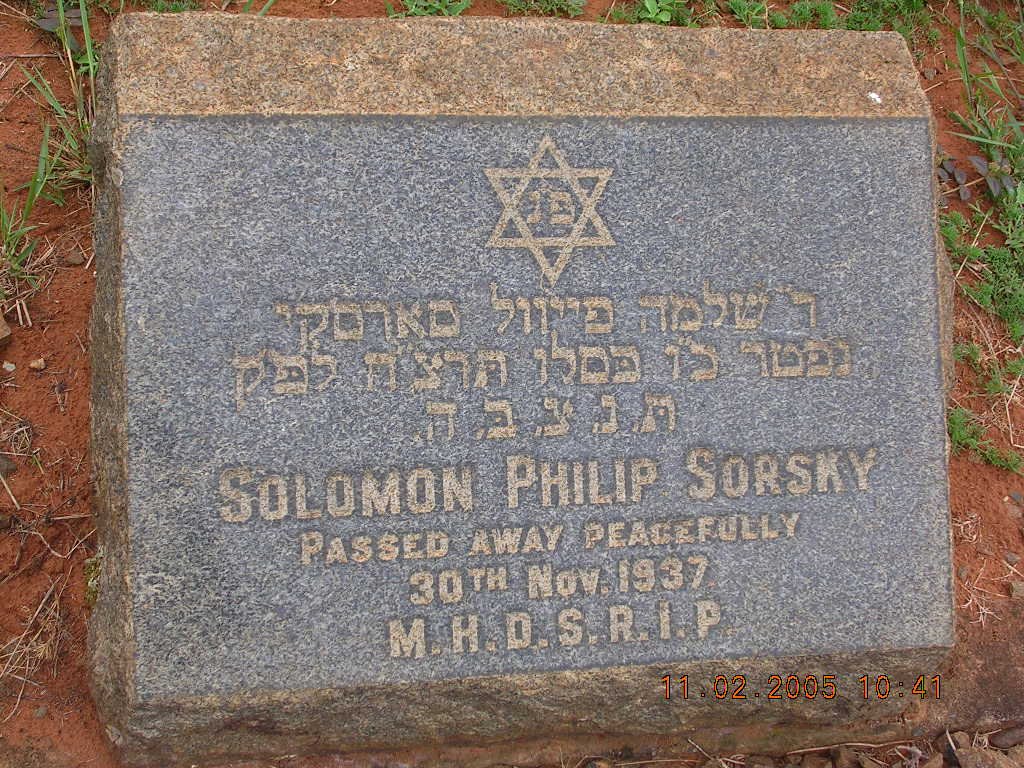 SORSKY Solomon Philip -1937