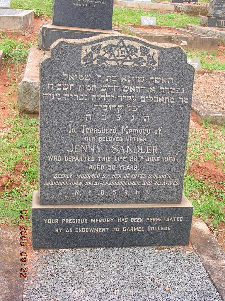 SANDLER Jenny -1968
