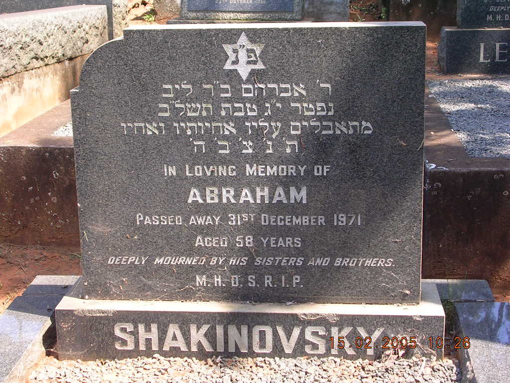 SHAKINOVSKY Abraham -1971