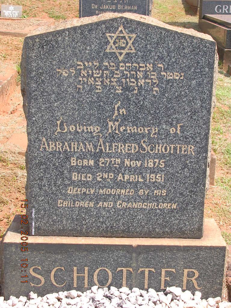 SCHOTTER Abraham Alfred 1875-1951