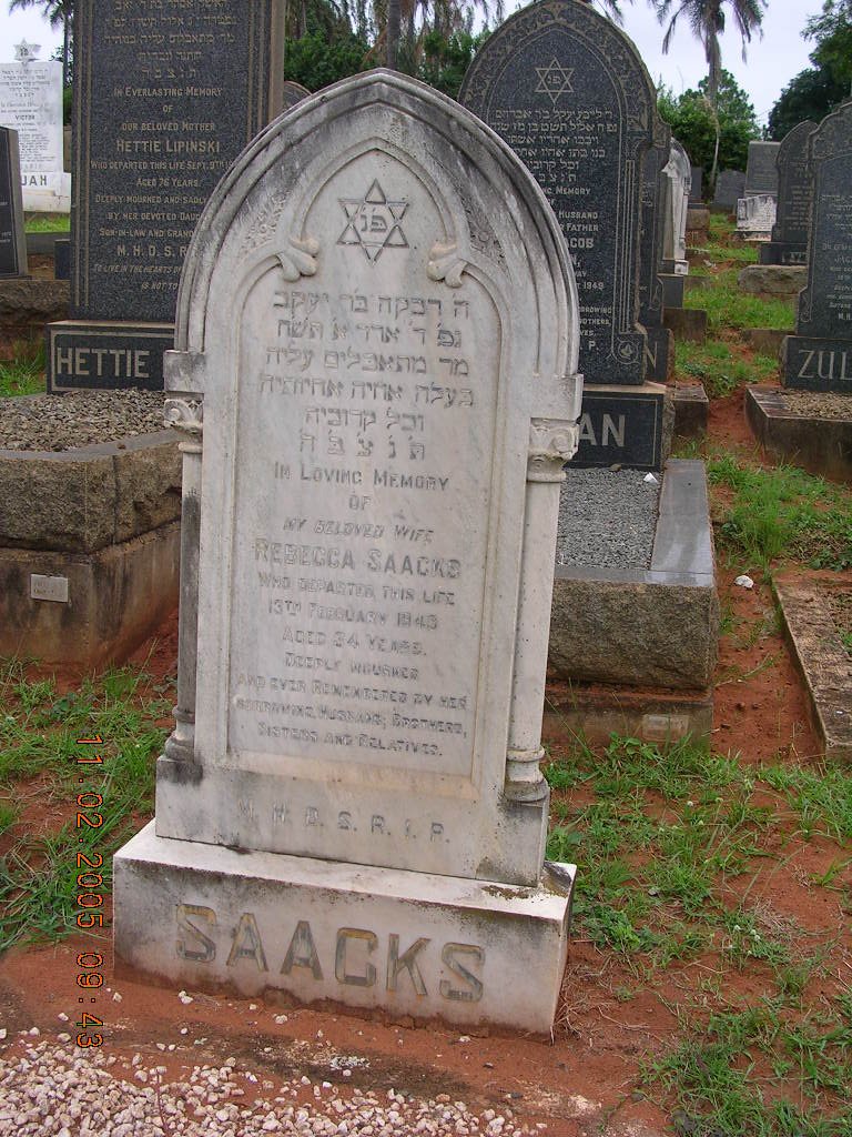 SAACKS Rebecca -194?