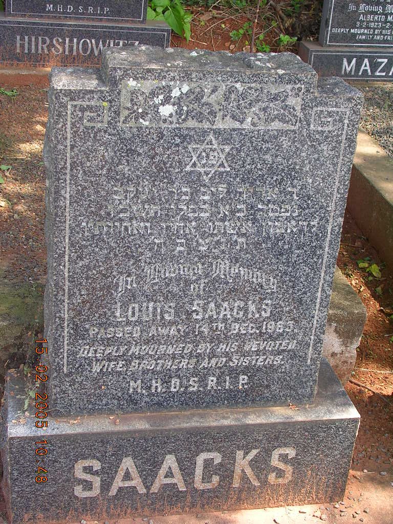 SAACKS Louis -1963