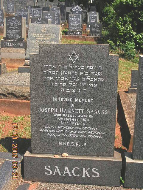 SAACKS Joseph Bernett -1973