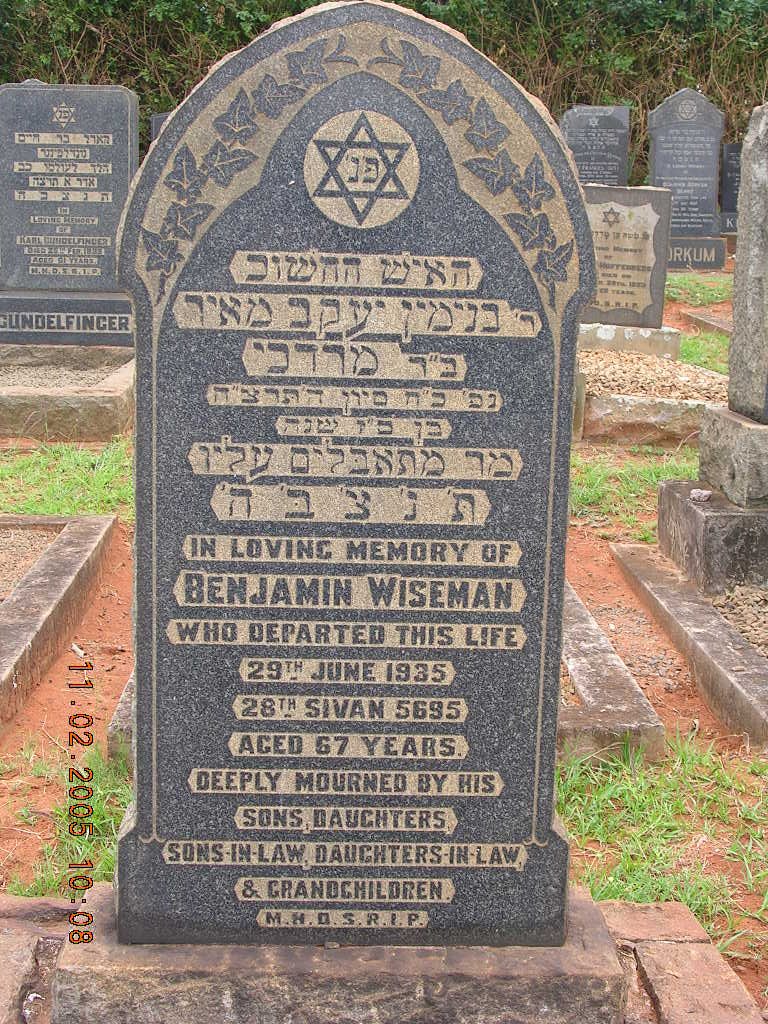 WISEMAN Benjamin -1935