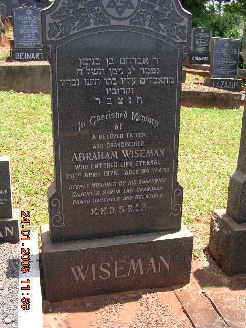 WISEMAN Abraham -1978