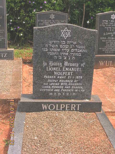 WOLPERT Lionel Emanuel -1978