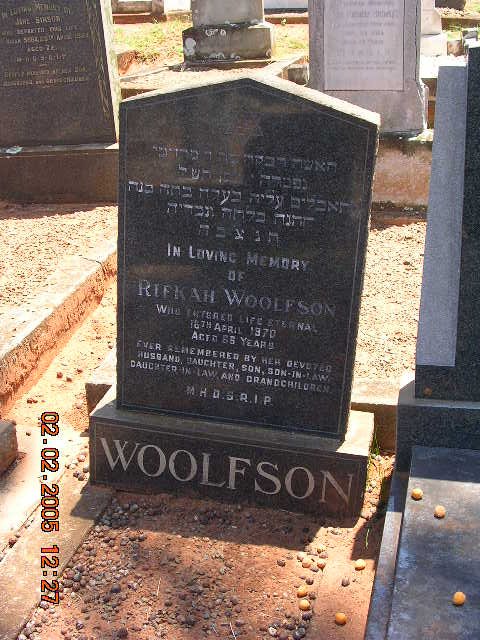 WOOLFSON Rifkah -1970