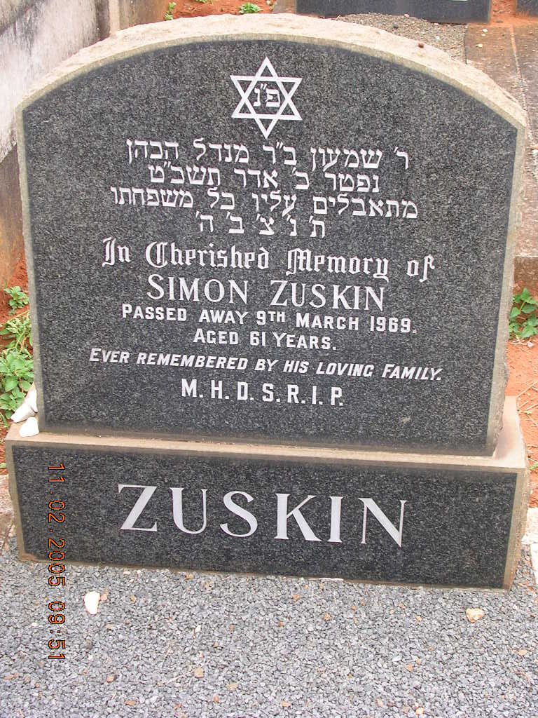 ZUSKIN Simon -1969