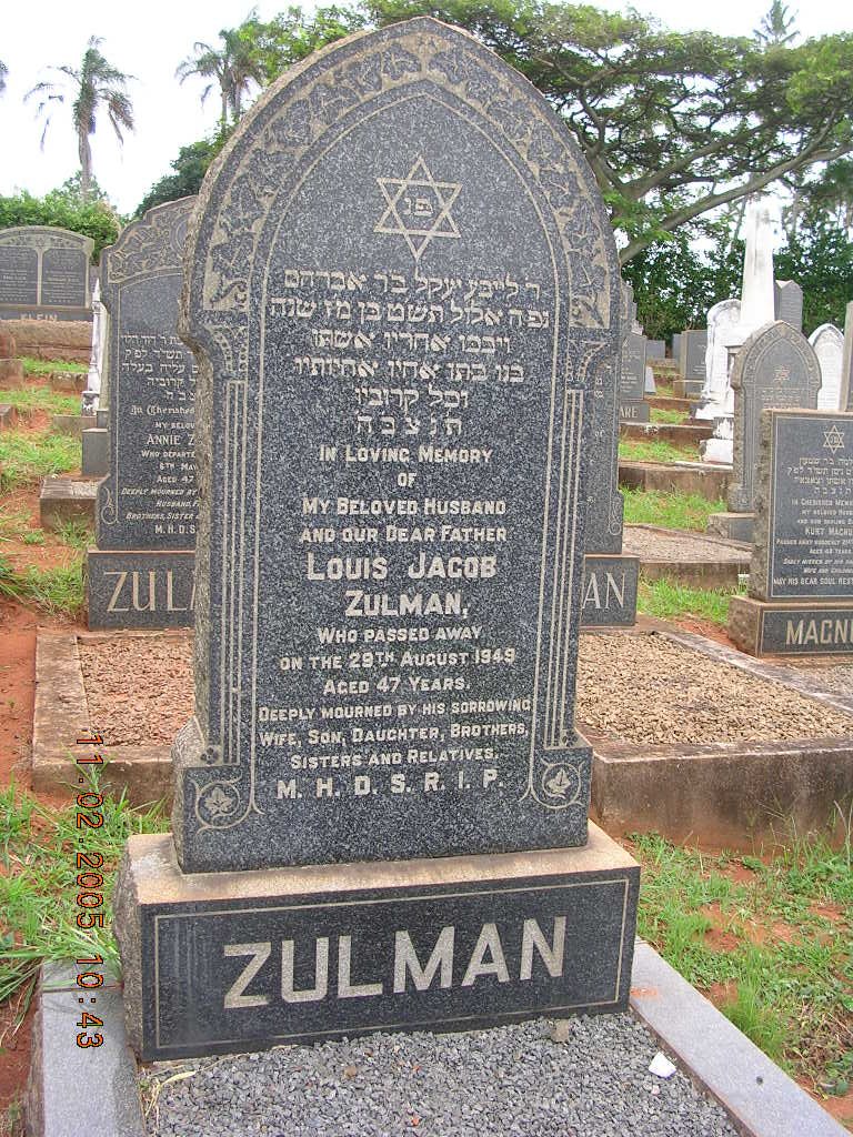 ZULMAN Louis Jacob -1949