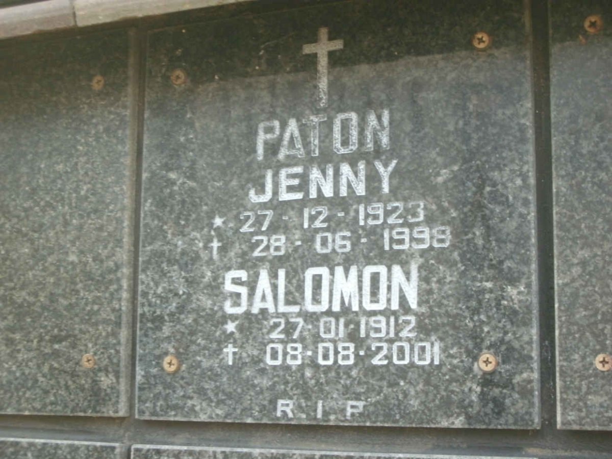 PATON Salomon 1912-2001 &amp; Jenny 1923-1998
