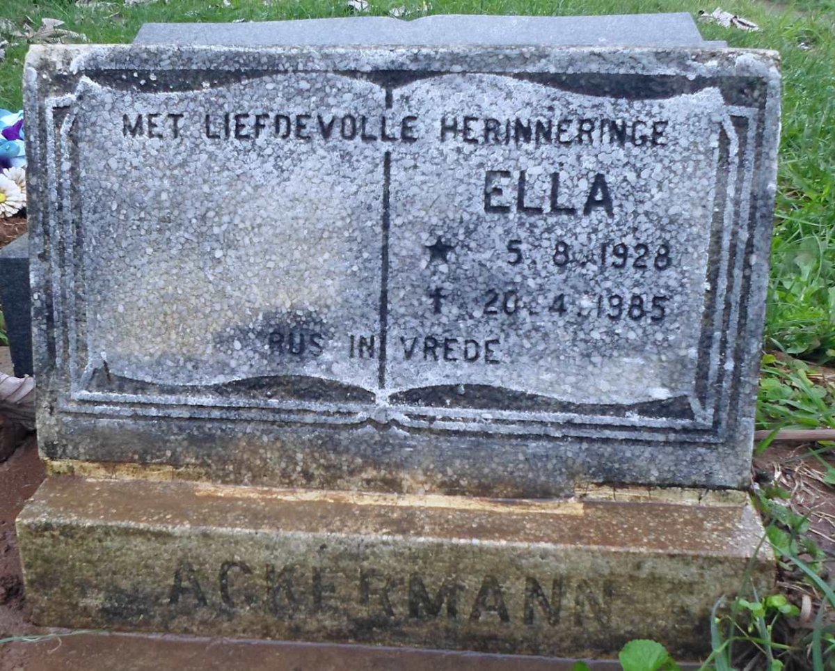 ACKERMANN Ella 1928-1985