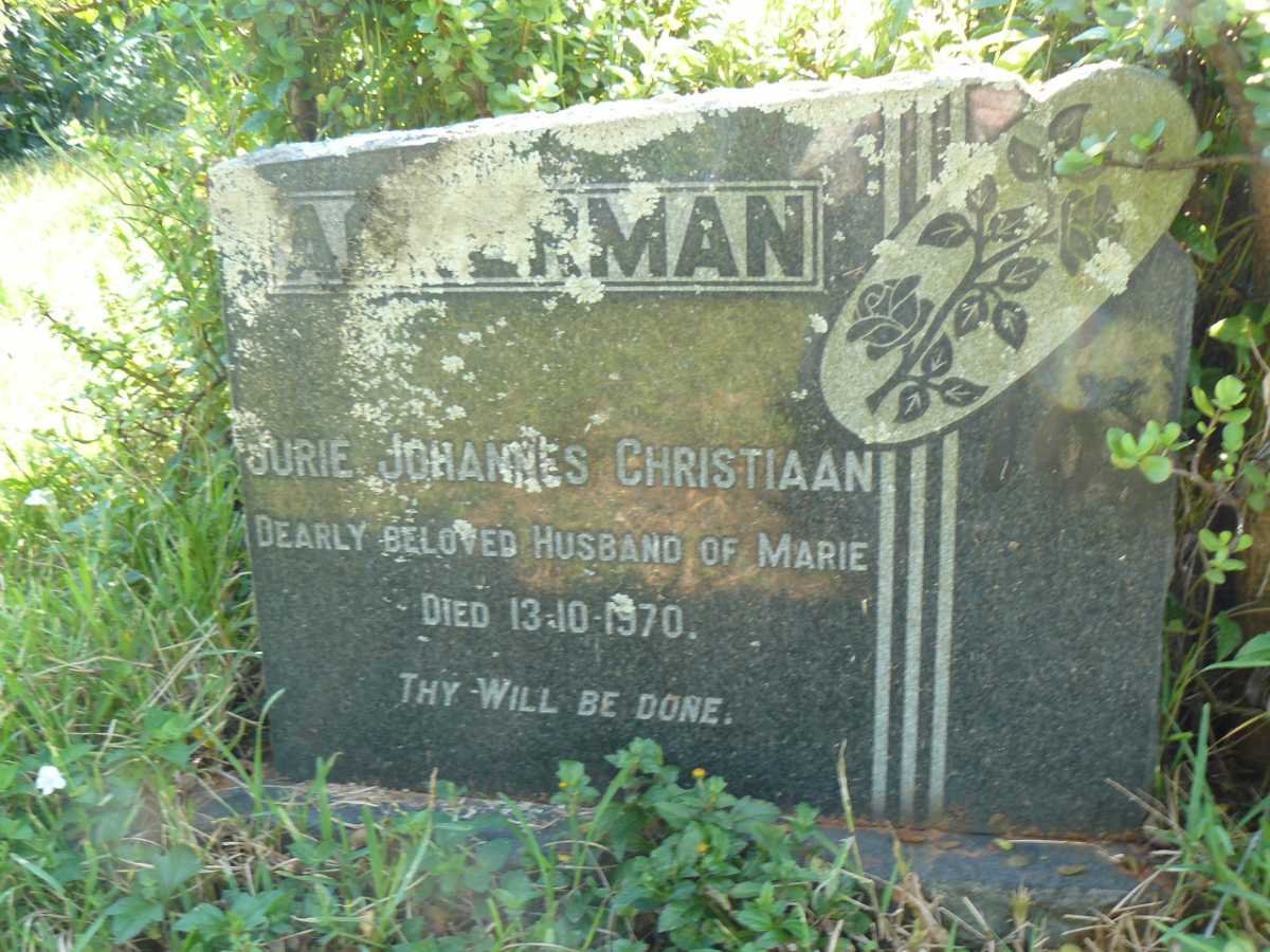 ACKERMAN Jurie Johannes Christiaan -1970