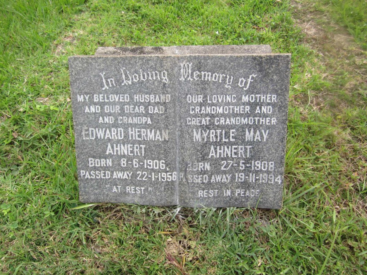 AHNERT Edward Herman 1906-1956 &amp; Myrtle May 1908-1994