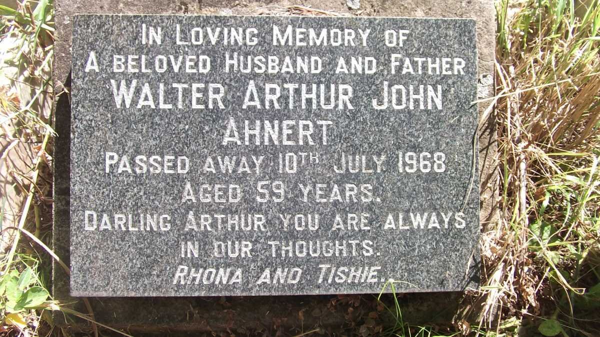 AHNERT Walter Arthur John -1968