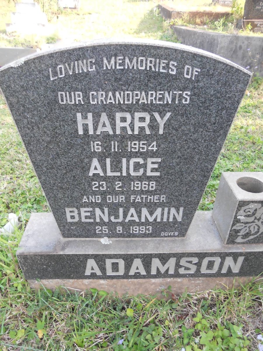 ADAMSON Harry -1954 &amp; Alice -1968 :: ADAMSON Benjamin -1993