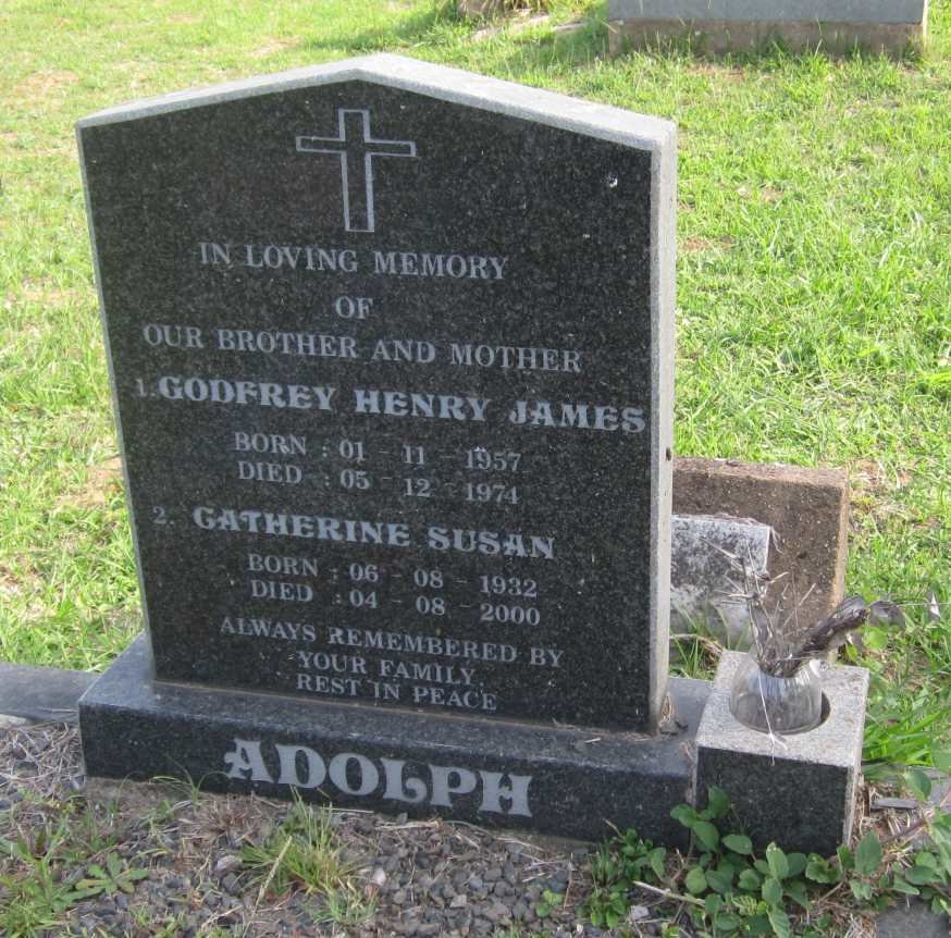 ADOLPH   Catherine Susan 1932-2000 :: ADOLPH Godfrey Henry James 1957-1974